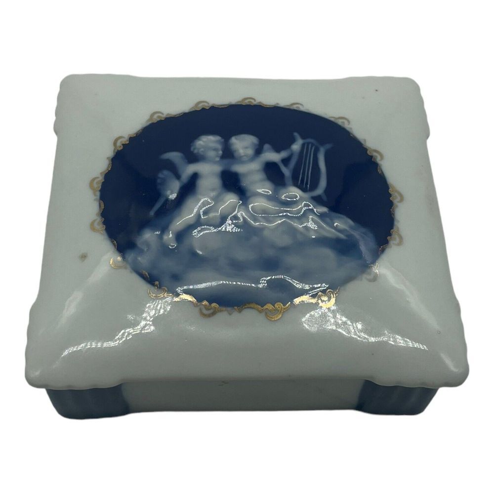Vintage Camille Tharaud Limoges France Trinket Box Pate Sur Pate Cherubs Angels